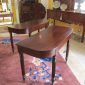 Pair of 19th c Mahogany Demi Lune Tables   SOLD