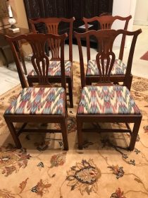 Set of 4 Mahogany Chippendale-Style Side Chairs
