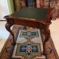 Mahogany Leather Top Game Table