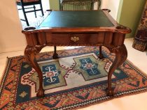 Mahogany Leather Top Game Table