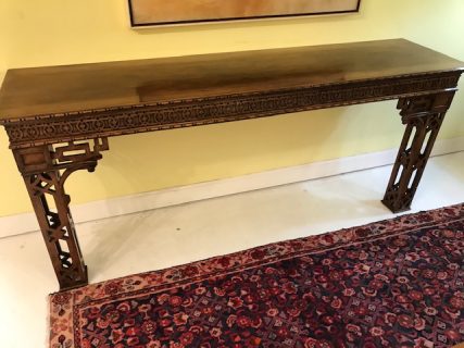 Mid 20th c English Mahogany Chinese Chippendale Console          SOLD