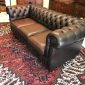 Mid 20th c English Leather Chesterfield Sofa    SOLD