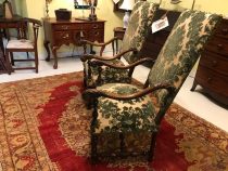 Pair of Louis XIV Walnut and Upholstered Armchair     SOLD