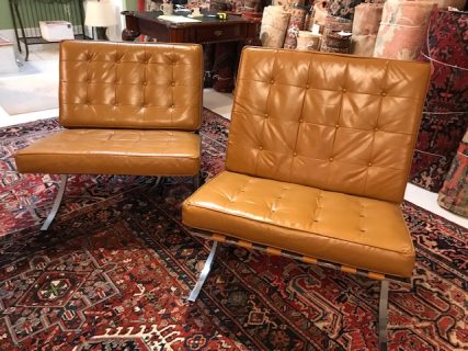 mid 20th c Leather Barcelona Chairs    SOLD
