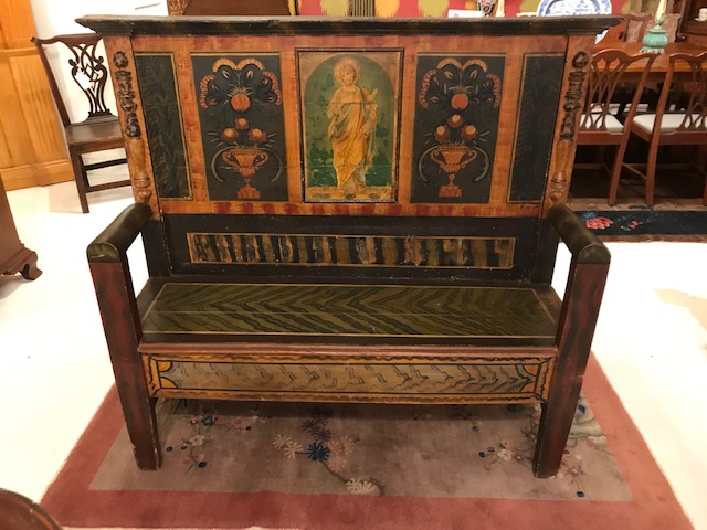 19th c Spanish Painted Bench      SOLD