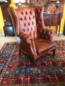 Georgian Leather Wingback Armchair