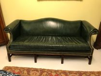 Chippendale-Style Leather Sofa by Hancock and Moore