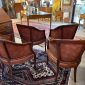 Set of 4 Leather Barrel Back Club Chairs     SOLD