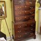19th c English Chippendale Mahogany Chest on Chest