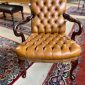 Queen Anne Leather Arm Chair