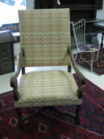19th c Upholstered Armchair