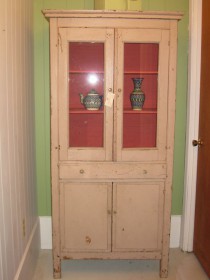 19th c New England Painted Cupboard
