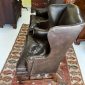 Pair of Chippendale-Style Leather Wingback Chairs