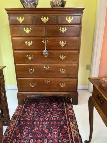 18th c American Walnut Chippendale Tall Chest   SOLD